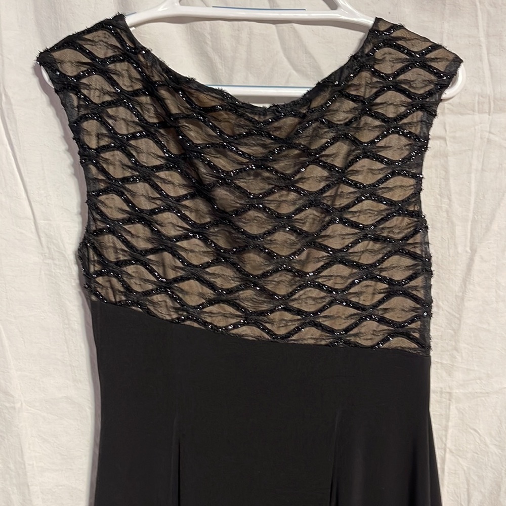 Connected Apparel Dress 8 Black Sparkle Drape Nwot Stretch Formal Mother Bride - Picture 7 of 10